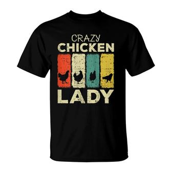 Womens Crazy Chicken Lady T-Shirt - Seseable