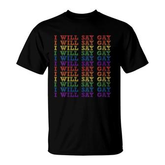 Womens Florida Gay I Will Say Gay Say Love Proud Lgbtq Gay Rights T-Shirt - Seseable