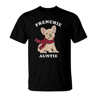 Womens Fun Frenchie Auntie French Bulldog Aunt Gift Family Matching T-Shirt - Seseable
