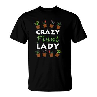 Womens Gardening Gif Funny Plants Meme Crazy Plant Lady V-Neck T-Shirt | Mazezy