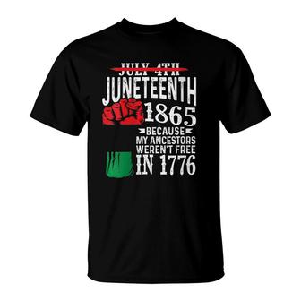 Womens July 4Th Juneteenth 1865 Because My Ancestors Gift V-Neck T-Shirt - Seseable