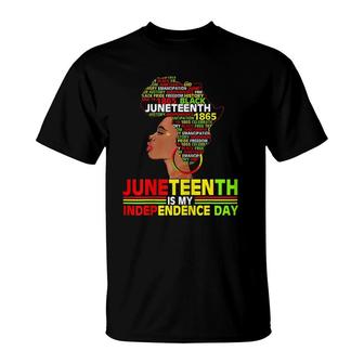 Womens Juneteenth Is My Independence 1865 Black Women 4Th July Love T-Shirt - Seseable