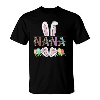 Womens My Favorite Peeps Call Me Nana Leopard Easter Day T-Shirt | Mazezy