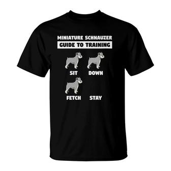 Womens Pet Animal Dog Training Quote For Miniature Schnauzer Owner V-Neck T-Shirt - Seseable