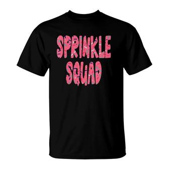 Womens Pink Sprinkle Squad - Cookie Donut Cupcakes Sprinkles Lovers V-Neck T-Shirt | Mazezy