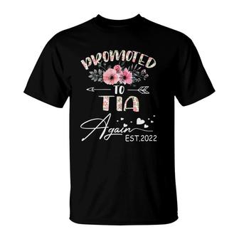 Womens Promoted To Tia Again 2022 Mothers Day T-Shirt | Mazezy