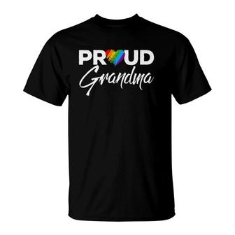 Womens Proud Grandma Gay Pride Month Lgbtq T-Shirt - Seseable
