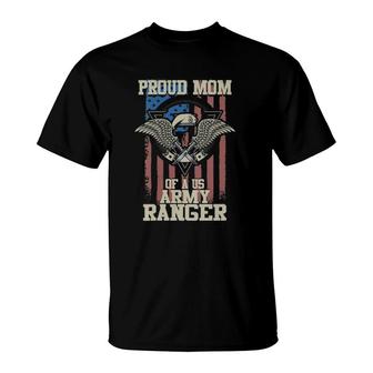 Womens Proud Mom Of Us Army Ranger V-Neck T-Shirt - Seseable