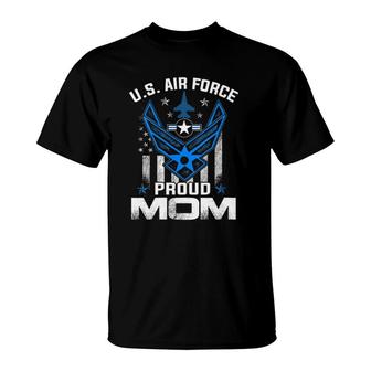 Womens Proud Mom US Air Force Stars Air Force Family Gift T-Shirt - Seseable