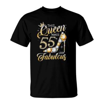 Womens Queen 55 Fabulous 55Th Birthday Girl Gifts 55 Years Old T-Shirt - Seseable