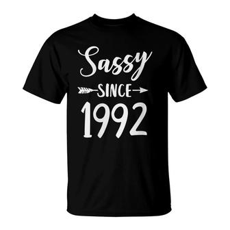 Womens Sassy Since 1992 Classy Sassy Mom Gift Cute Birthday T-Shirt - Seseable