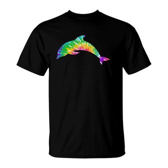 Womens Tie Dye Summer Dolphin T-Shirt | Mazezy