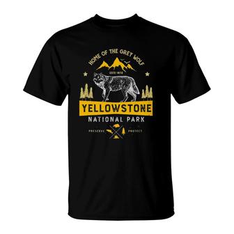 Yellowstone National Park Grey Wolf T-Shirt | Mazezy AU