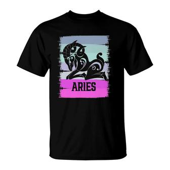 Zodiac Aries Birthday April Born March Stuff Ideas Clothing T-Shirt | Mazezy