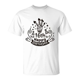 16Th Happy Birthday Cake 16Th Birthday 2006 T-Shirt | Seseable UK