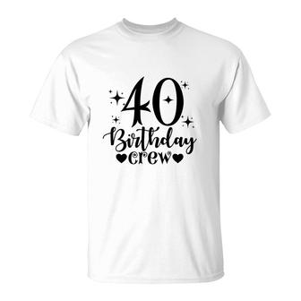 40Th Birthday Crew 40Th Birthday 1982 Stars T-Shirt - Seseable
