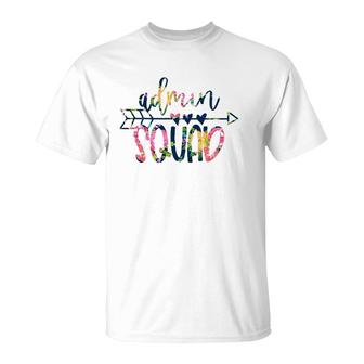 Admin Squad Back To School Matching Group Flowers T-Shirt - Seseable
