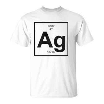 Ag Silver - Periodic Table Of Elements T-Shirt | Mazezy
