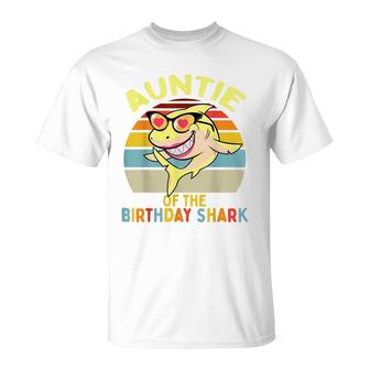 Auntie Of The Shark Birthday Aunt Matching Family T-Shirt - Seseable