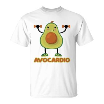 Avocardio Funny Avocado Is Gymming So Hard T-Shirt - Seseable