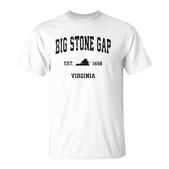 Big Stone Gap Virginia Va Vintage Sports Design Black Print Raglan Baseball Tee T-Shirt | Mazezy