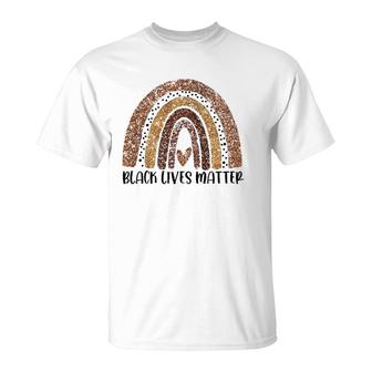 Black Lives Matter Glitter Rainbow Africa Girl Black History T-Shirt - Seseable