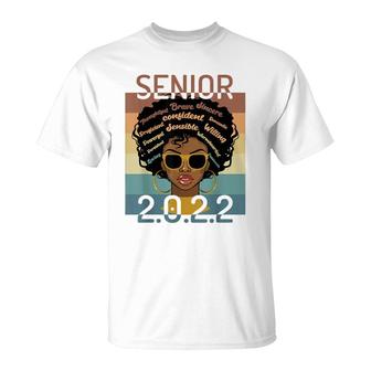 Black Senior 2022 Melanin Afro Black Smart For Women Girls T-Shirt - Seseable