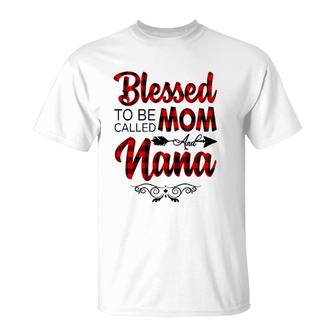 Blessed To Be Called Mom And Nana Floral Grandma T-Shirt - Seseable