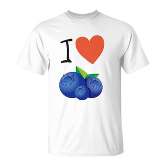 Blueberry I Love Blueberries Tee T-Shirt | Mazezy