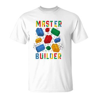 Brick Builder Funny Blocks Master Builder T-Shirt | Mazezy