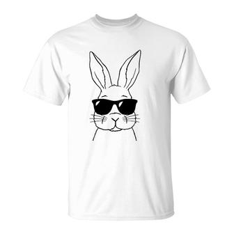 Bunny Face With Sunglasses Men Boys Kids Easter Day T-Shirt | Mazezy UK