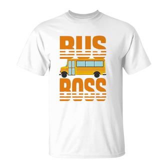 Bus Boss Funny Big Yellow School Bus Driver T-Shirt - Seseable