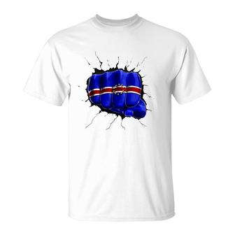 Cape Verde Flag Cape Verdean Flag Fist Gift T-Shirt | Mazezy CA