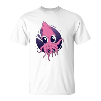 Cute Pink And Purple Squid T-Shirt | Mazezy