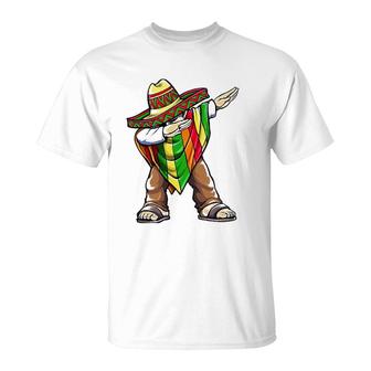 Dabbing Mexican Poncho Cinco De Mayo T-Shirt - Seseable