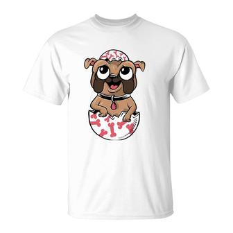 Dog Easter Happy Cute Pug In Easter Egg T-Shirt | Mazezy