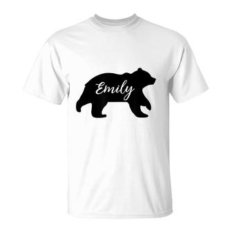 Emily Bear Name Silhouette T-Shirt | Seseable UK