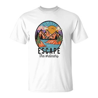Escape The Ordinary From Busy Life To Relax Vintage Mountain Adventure T-Shirt - Seseable