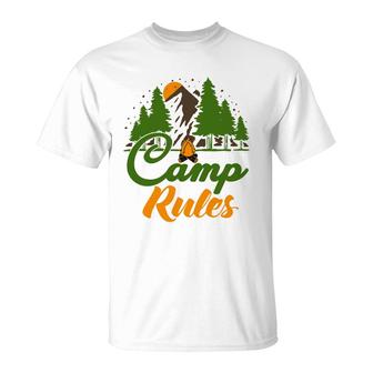 Explore Travel Lover Makes Camp Rules For Them T-Shirt - Seseable