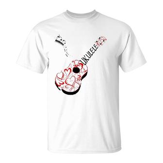 Fancy Ukulele And Hearts T-shirt - Thegiftio UK