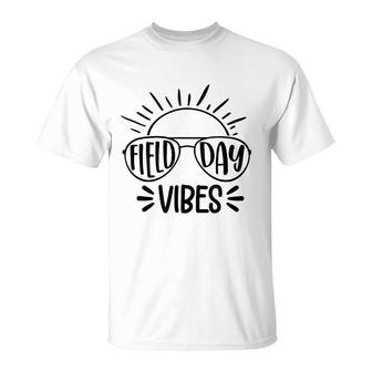 Field Day Vibes Funny Summer Glasses Teacher Kids Field Day T-Shirt - Seseable