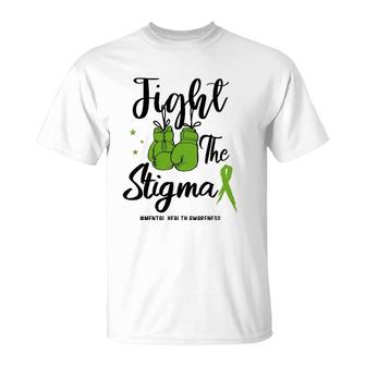 Fight The Stigma Mental Health Awareness May Green Ribbon T-Shirt - Seseable