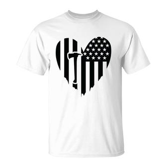 Firefighter Usa Flag Black Meaningful Gift For Firefighter T-Shirt - Seseable
