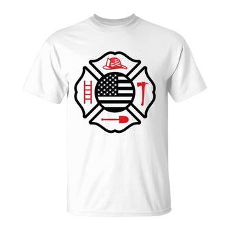 Firefighter Usa Flag Good Gift For Firefighter T-Shirt - Seseable
