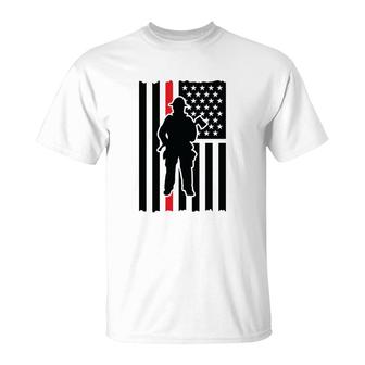 Firefighter Usa Flag Great Gift For Firefighter T-Shirt - Seseable