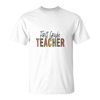 First Grade Teacher Black Graphic First Grade T-Shirt - Seseable