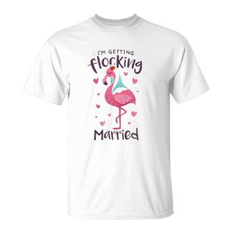 Flamingo Bride Flocking Married Matching Bachelorette Party T-shirt - Thegiftio UK