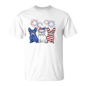 French Bulldog American Flag 4Th Of July Independence Days T-Shirt - Seseable