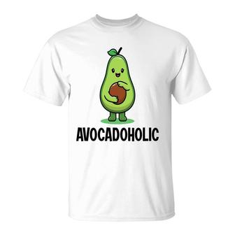 Funny Avocado Avocadoholic Hug A Small Ball T-Shirt - Seseable