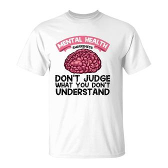 Funny Mental Health Awareness Women Gift Cute Fight Illness T-Shirt - Seseable